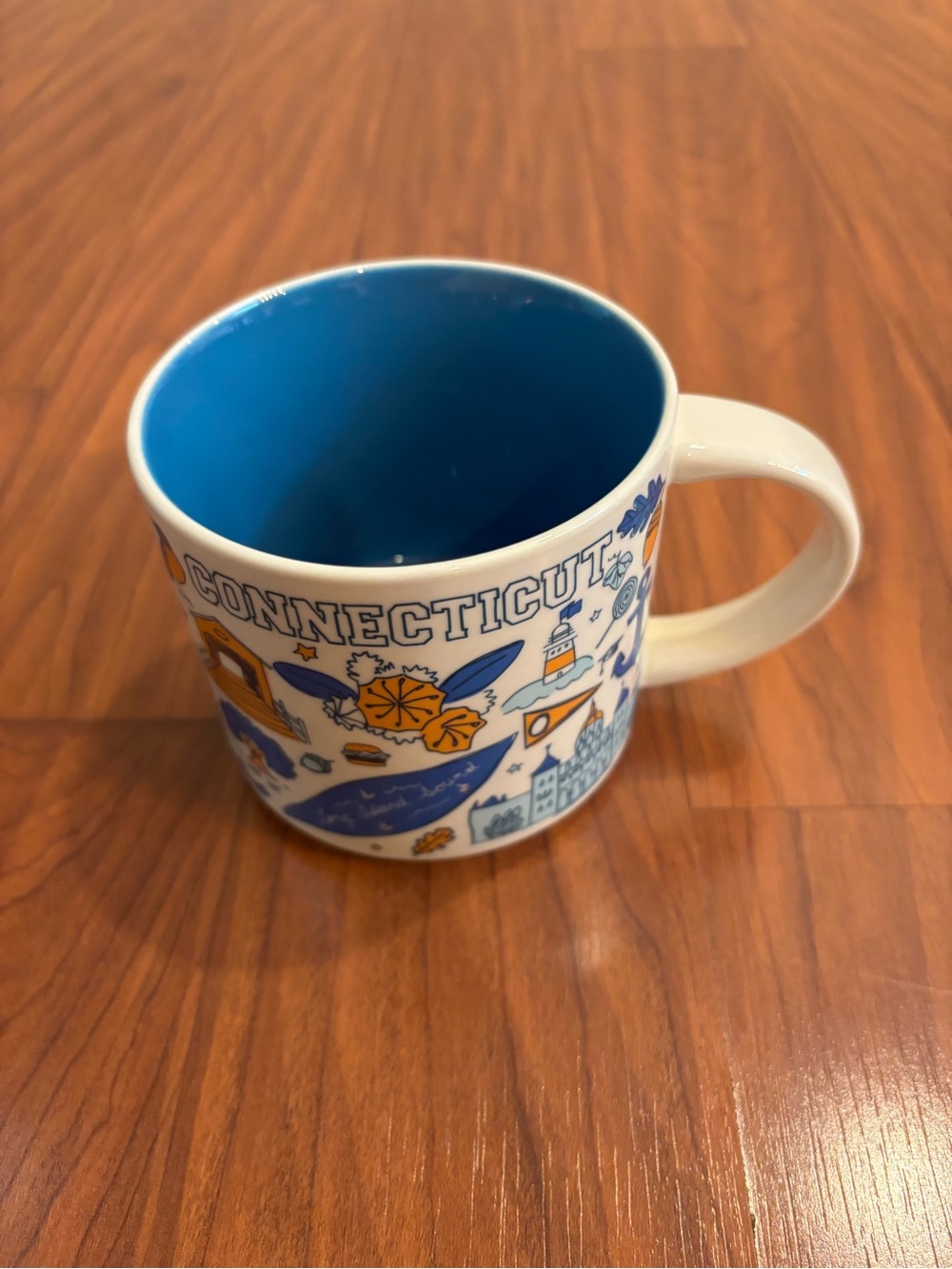 Starbucks Connecticut Been There Series Blue Interior Ceramic Mug